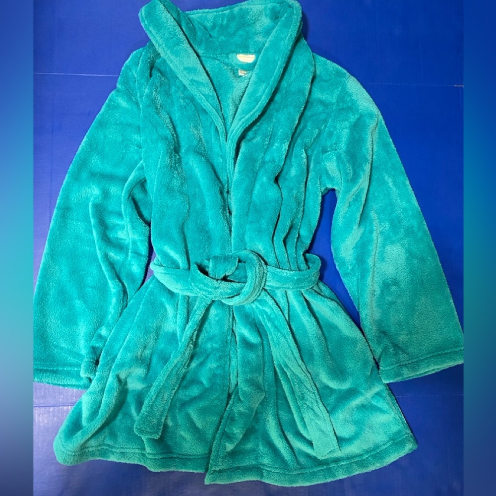 Copelli New York Cozy Plush Teal Robe With Side Pockets Size M